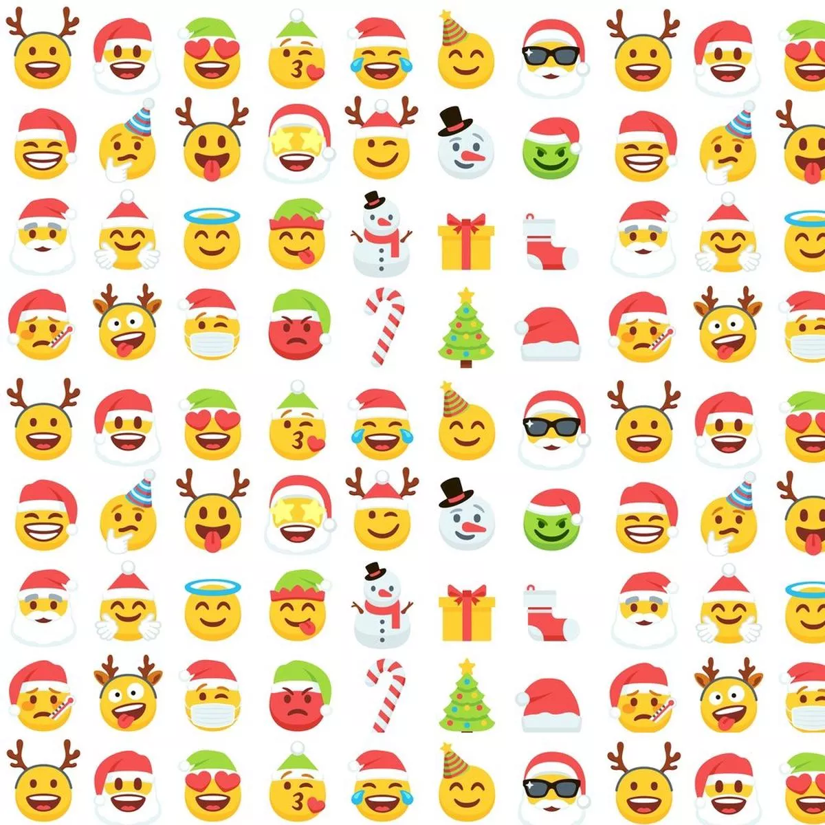 christmas-emojis-fabric Christmas Emojis Fabric