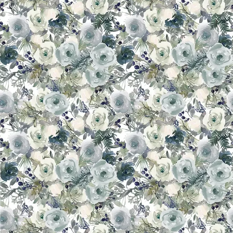 christmas-floral-pattern-6-fabric Christmas Floral Pattern #6 Fabric