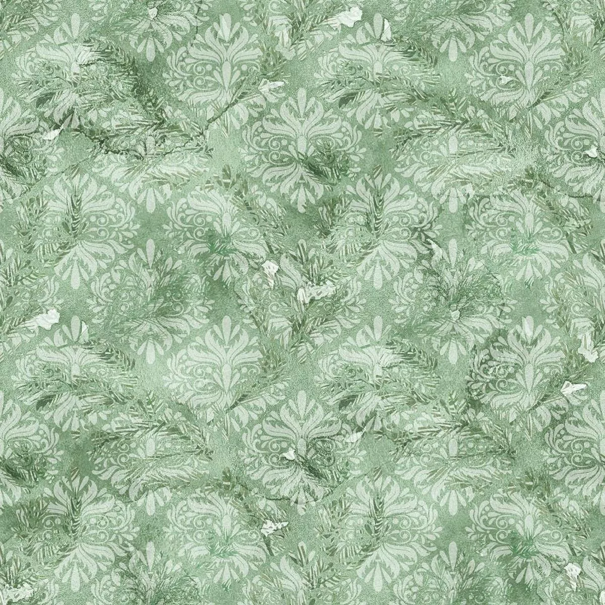 christmas-joy-damask-fabric-green Christmas Joy Damask Fabric – Green