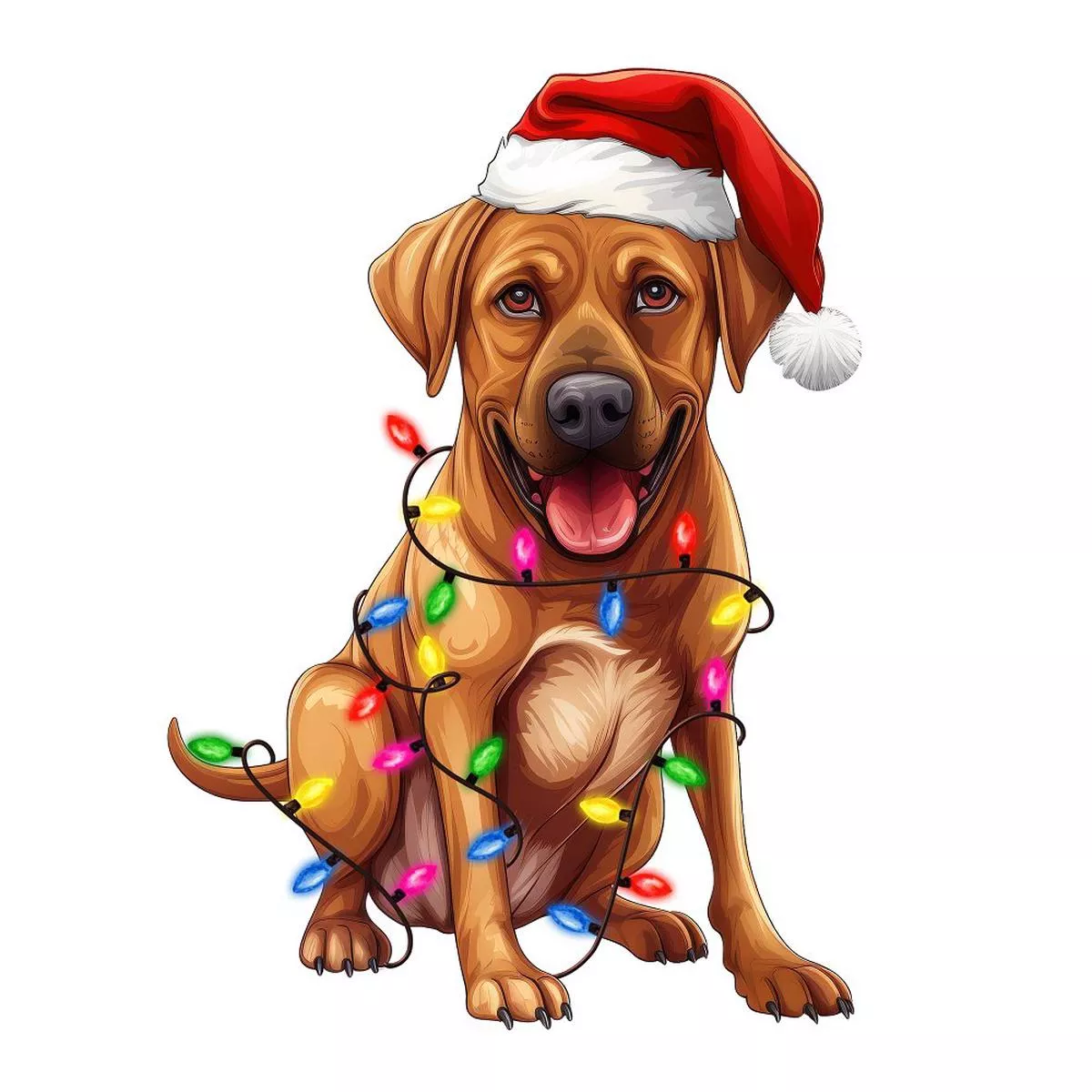 christmas-lights-rhodesian-ridgeback-fabric-panel Christmas Lights & Rhodesian Ridgeback Fabric Panel