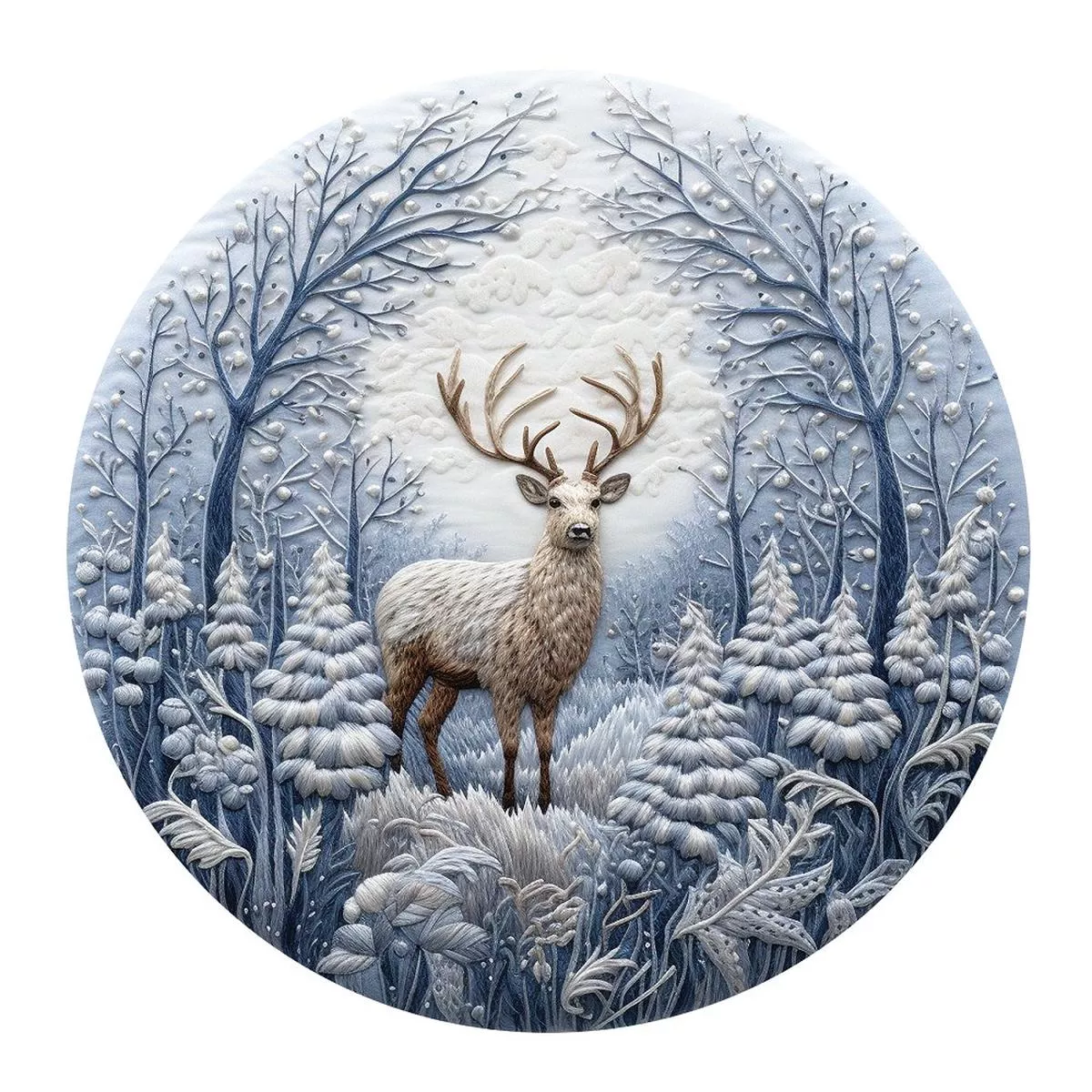 christmas-ornaments-buck-4-fabric-panel Christmas Ornaments Buck #4 Fabric Panel