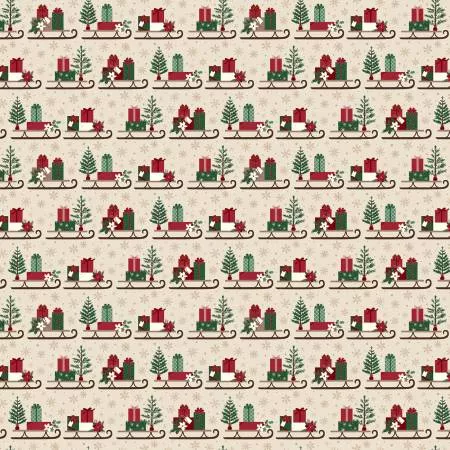 Christmas Time Sleds Linen