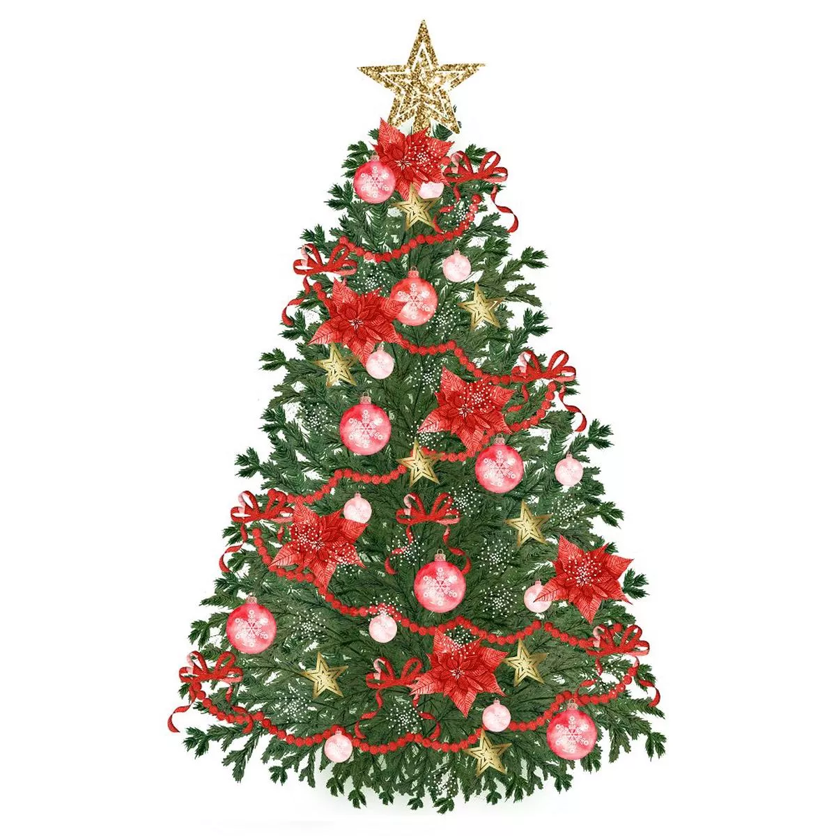 christmas-tree-arrangement-2-fabric-panel Christmas Tree Arrangement #2 Fabric Panel