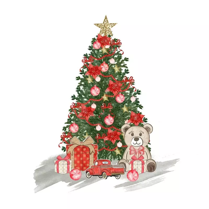christmas-tree-arrangement-fabric-panel Christmas Tree Arrangement Fabric Panel