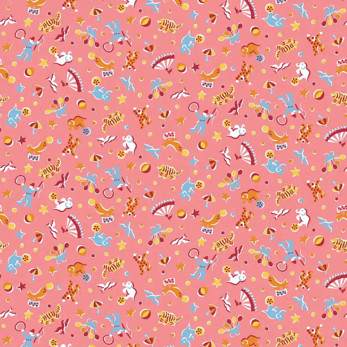 circus-jubilee-coral-carnival-fabric Circus Jubilee – Coral Carnival Fabric