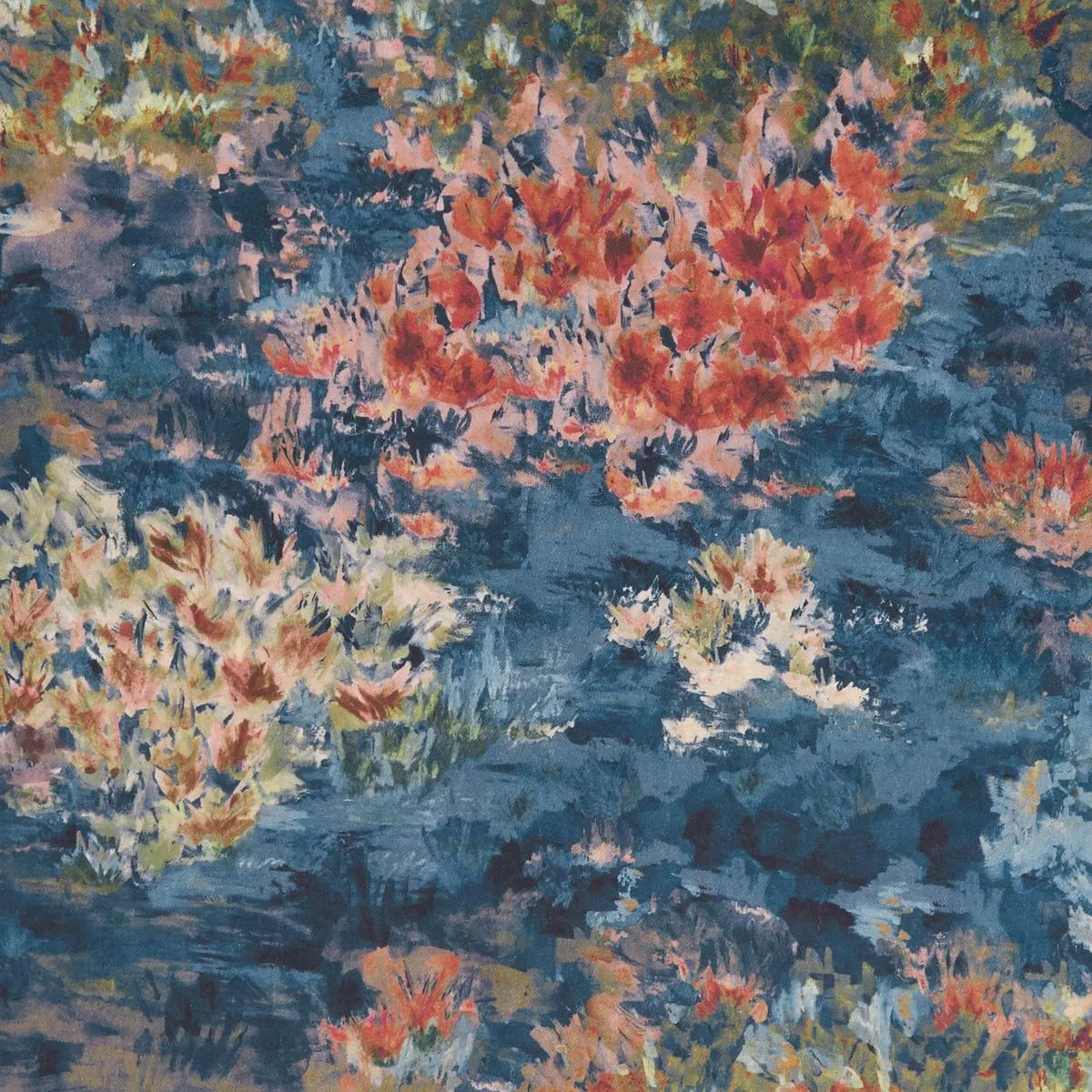 Clarke & Clarke Fiore Midnight/Spice Fabric
