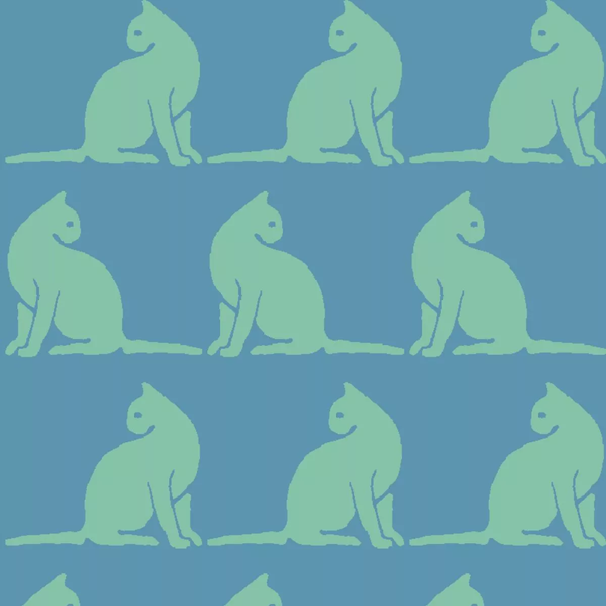 cleo-cats-on-blue-fabric Cleo Cats on Blue Fabric