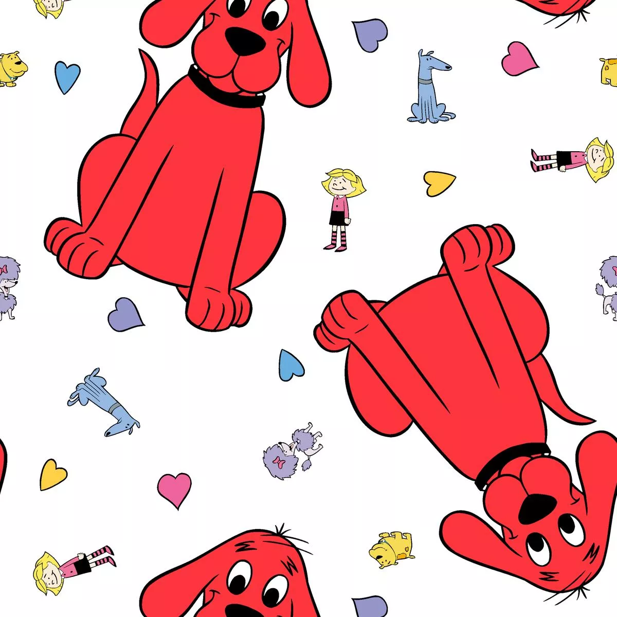 clifford-besties-on-white-fabric Clifford Besties on White Fabric