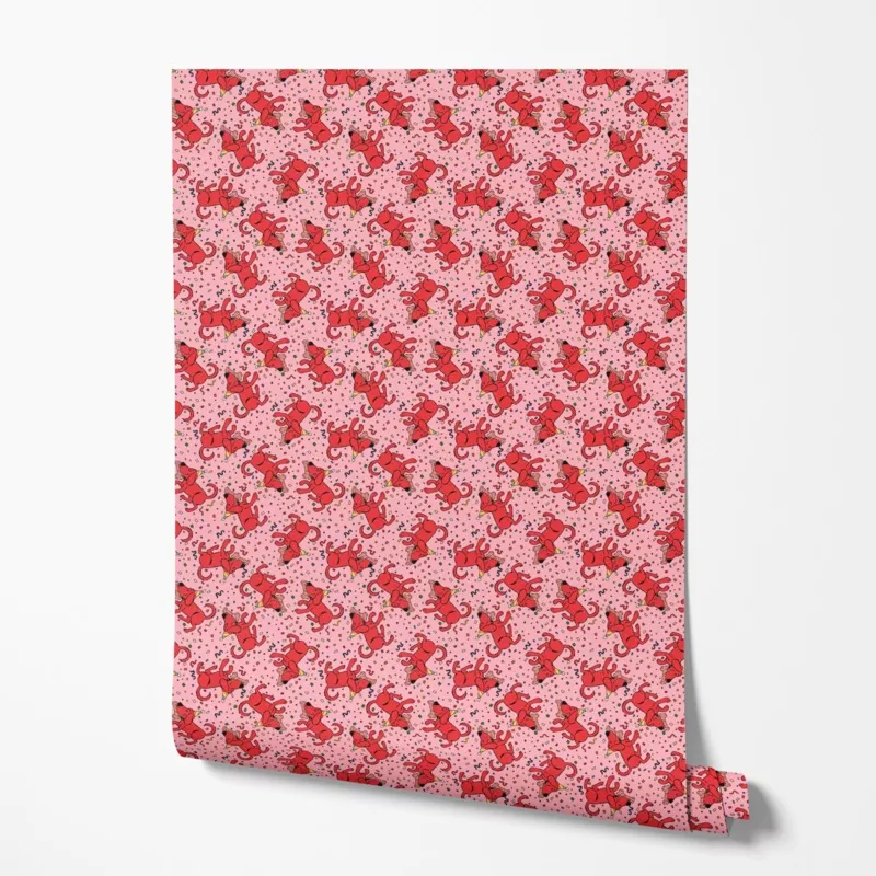 clifford-let-s-pawty-on-pink-wallpaper Clifford Let’s Pawty on Pink Wallpaper