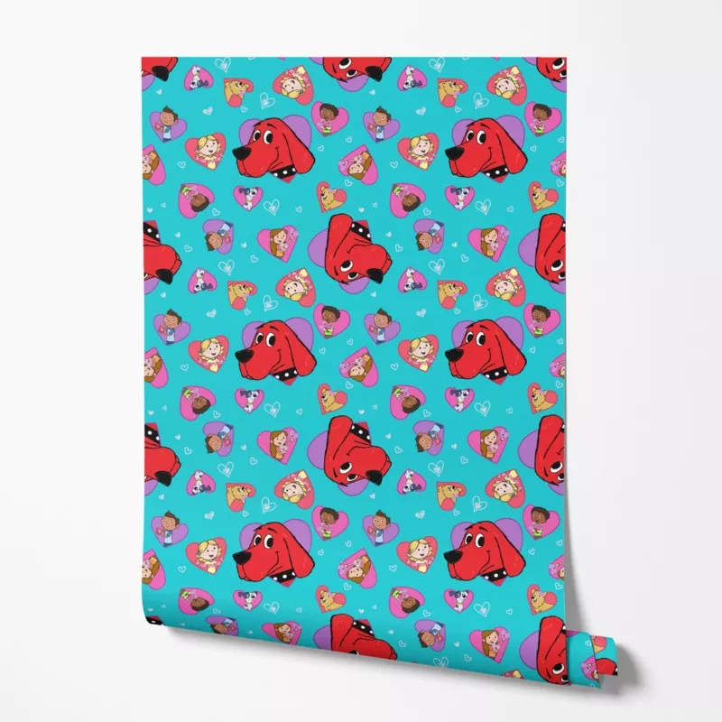 clifford-loves-on-turquoise-wallpaper Clifford Loves on Turquoise Wallpaper