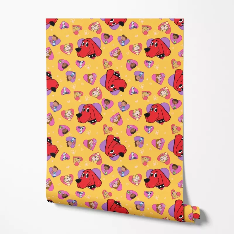 clifford-loves-on-yellow-wallpaper Clifford Loves on Yellow Wallpaper