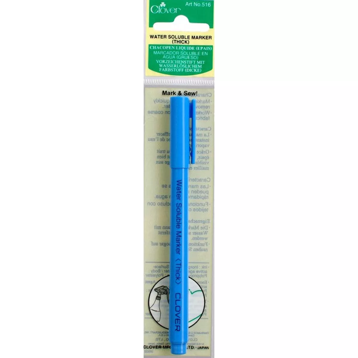 clover-blue-water-soluble-marking-pen-thick-cl516 Clover Blue Water-Soluble Marking Pen (Thick) CL516