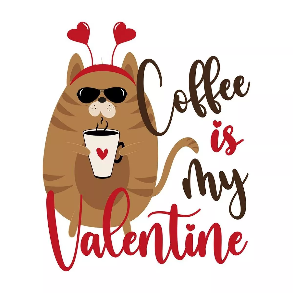 coffee-is-my-valentine-fabric-panel Coffee Is My Valentine Fabric Panel