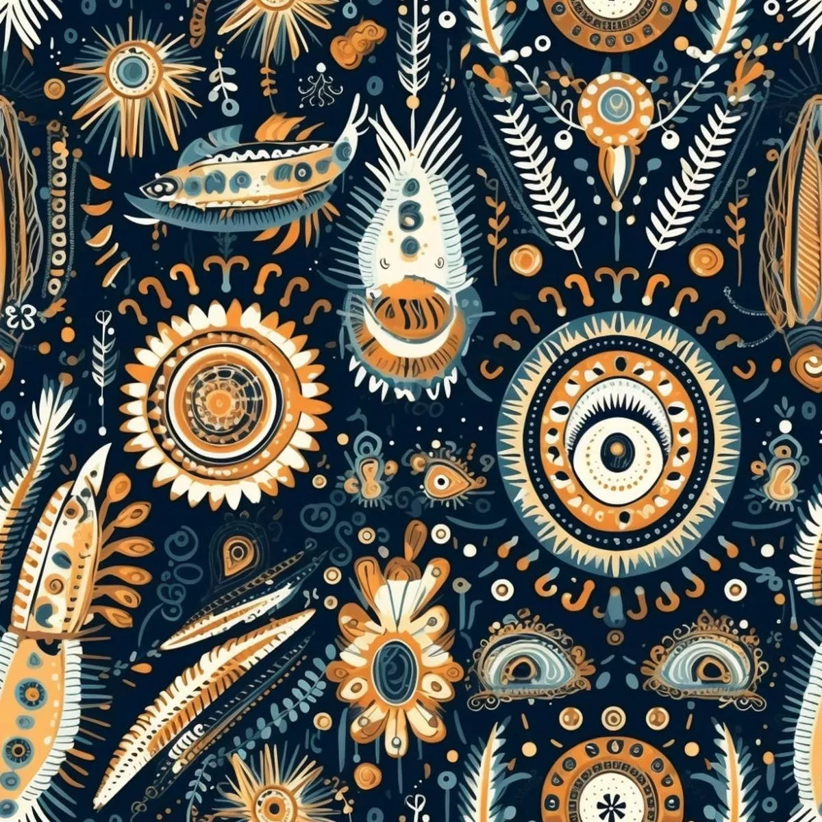 Colorful Boho Pattern 9 Quilting Cotton Fabric