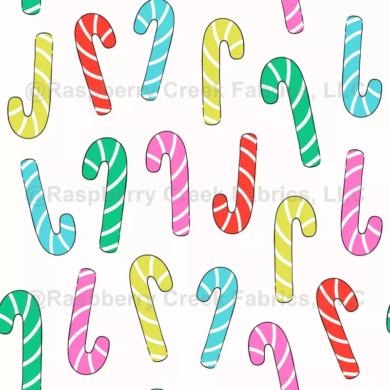 Colorful Christmas Candy Canes jumbled