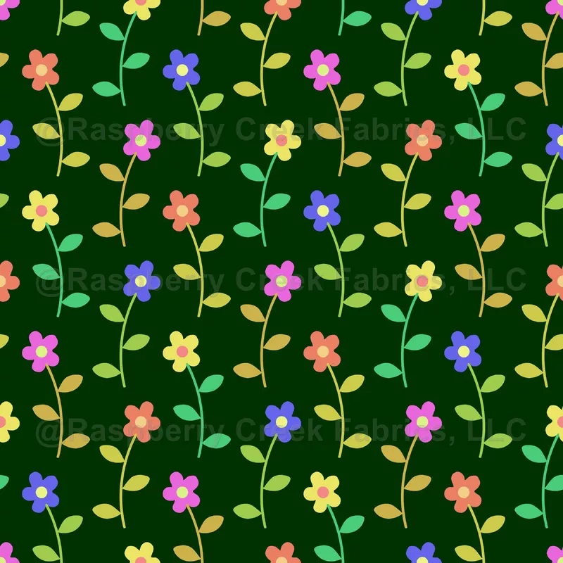 colorful-flowers-floral-pattern-green-background Colorful Flowers, Floral Pattern, Green Background