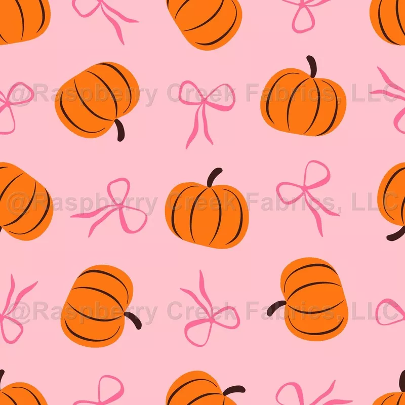 Coquette Halloween Fall Pumpkins & Bows Orange