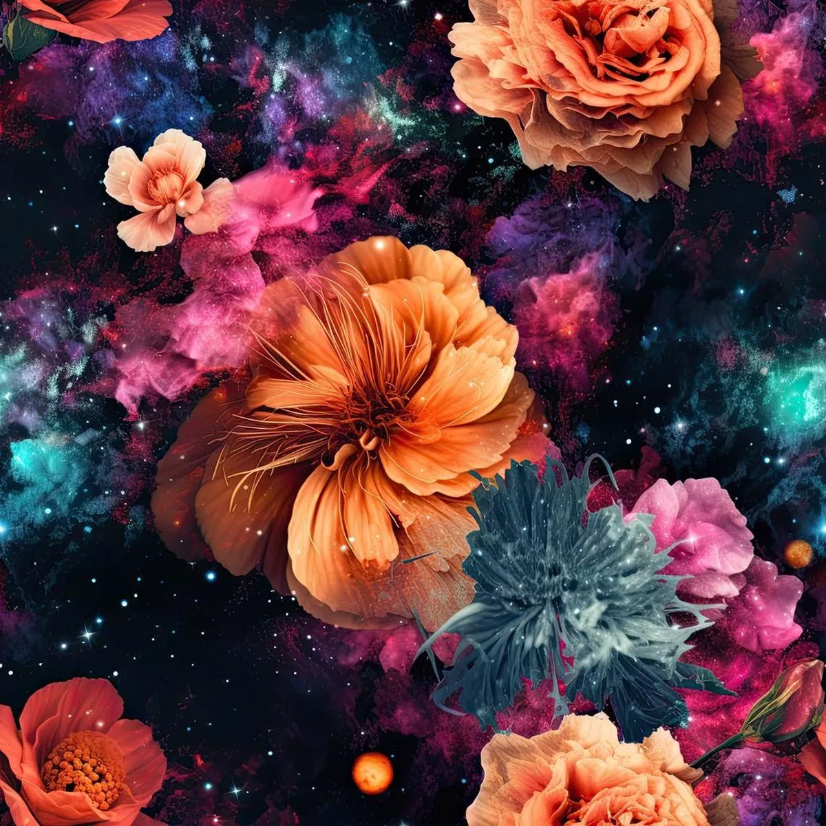 cosmic-galaxy-floral-pattern-5-fabric Cosmic Galaxy Floral Pattern 5 Fabric