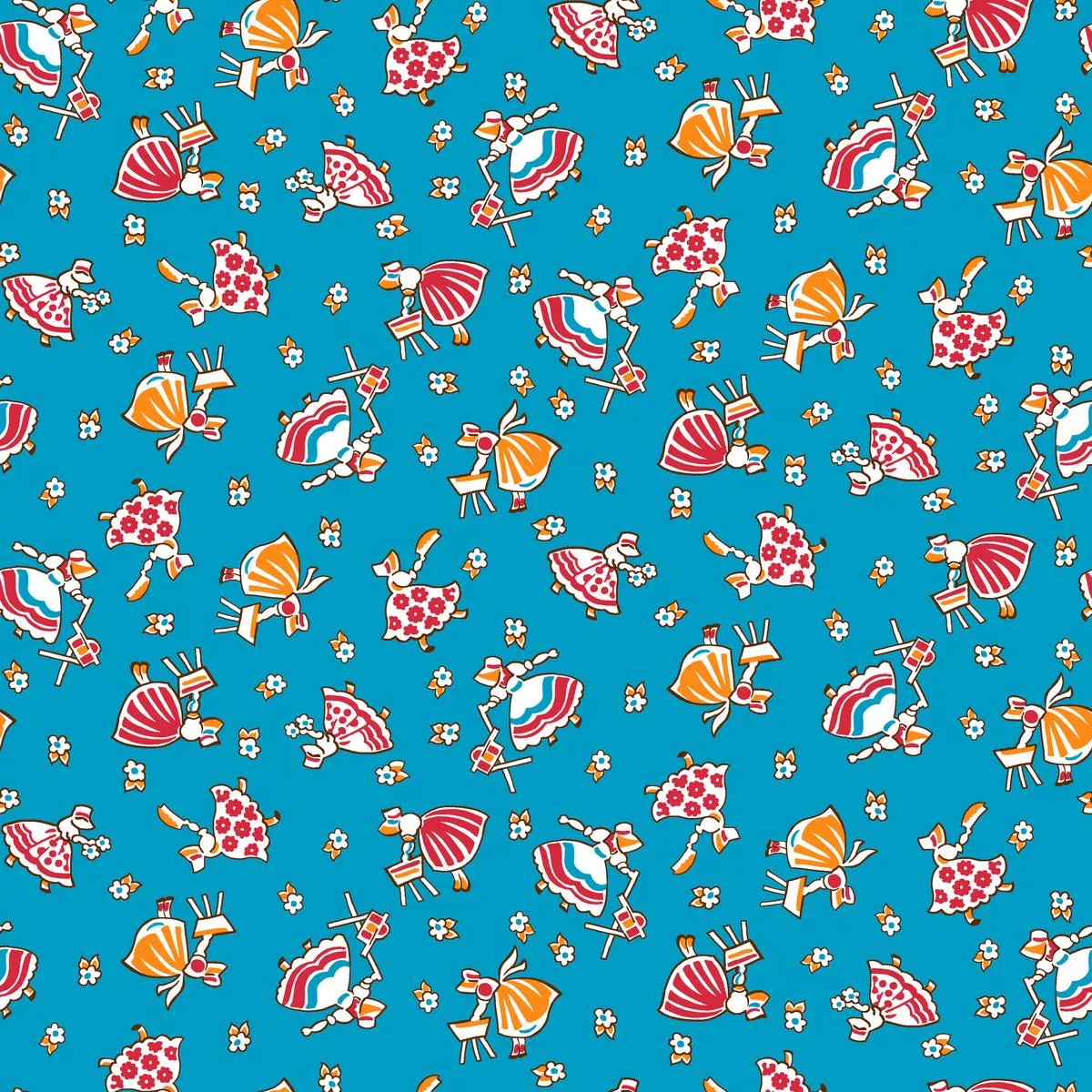 cottage-charm-blue-sunbonnet-fabric Cottage Charm – Blue Sunbonnet Fabric