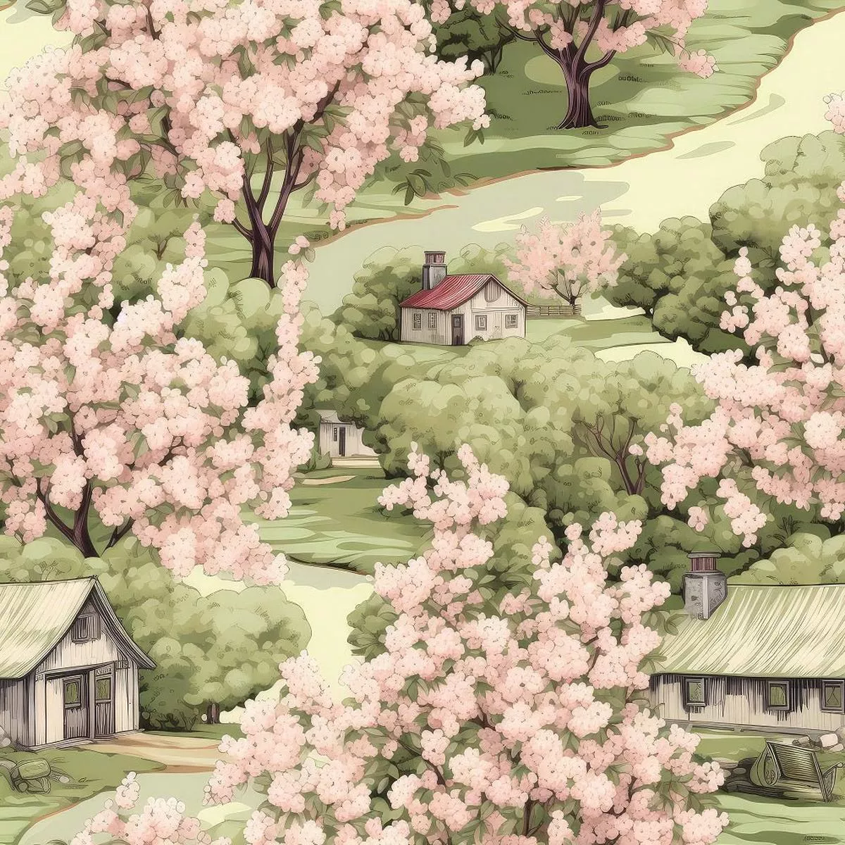 cottagecore-apple-garden-9-fabric Cottagecore Apple Garden #9 Fabric