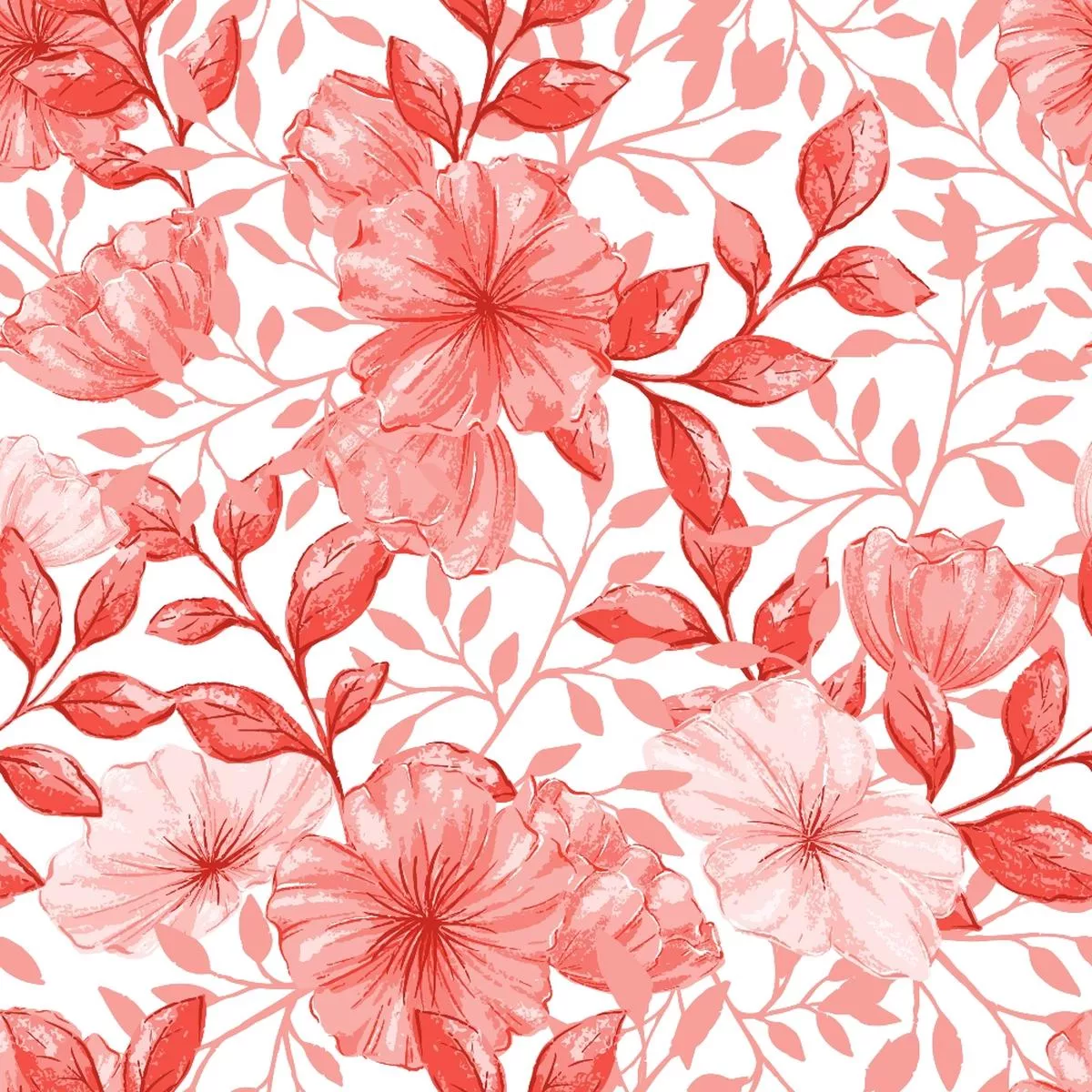 Country Flowers Pattern 25 Quilting Cotton Fabric