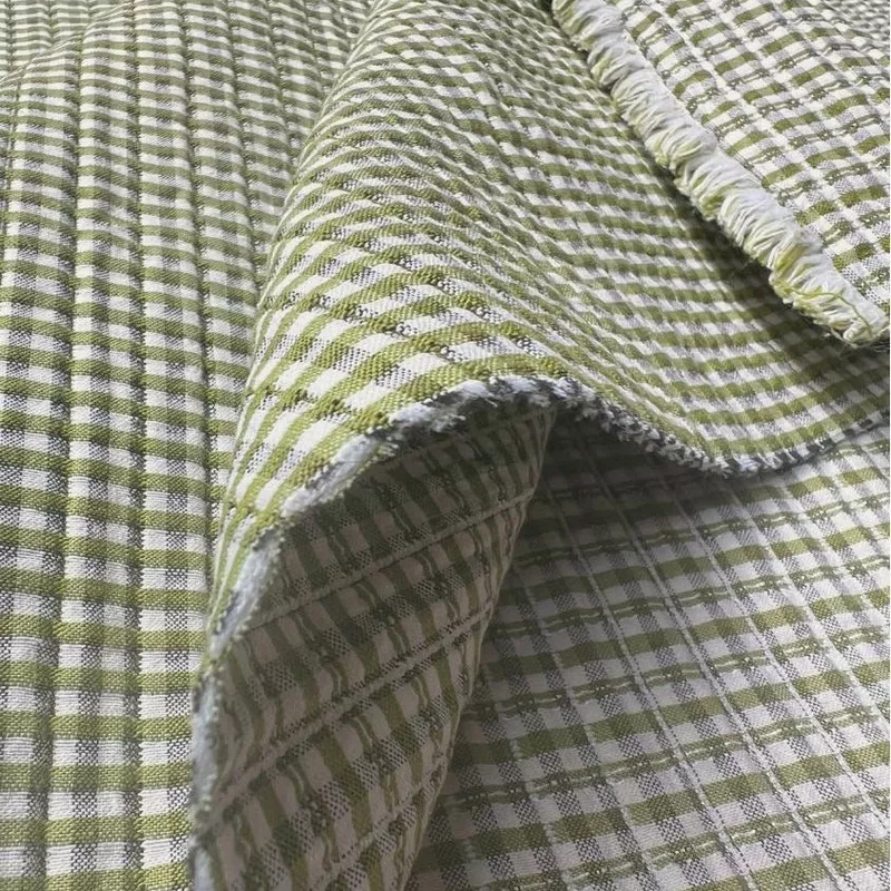 cousette-kiwi-gingham-quilted-jacquard-fabric Cousette – Kiwi Gingham Quilted Jacquard Fabric