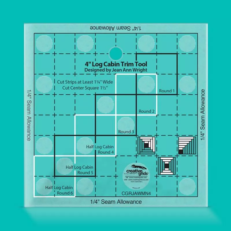creative-grids-4in-log-cabin-trim-tool-quilt-ruler-cgrjawmn4 Creative Grids 4in Log Cabin Trim Tool Quilt Ruler CGRJAWMN4