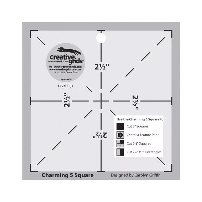 creative-grids-charming-5-square-template-ruler-cgrffq1 Creative Grids Charming 5 Square Template Ruler CGRFFQ1