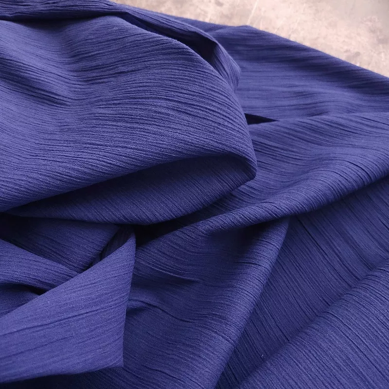 crinkle-cotton-gauze-cobalt Crinkle Cotton Gauze / Cobalt