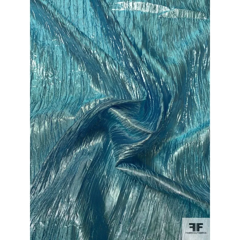 Crinkled Tissue Lam – Metallic Ocean Blue