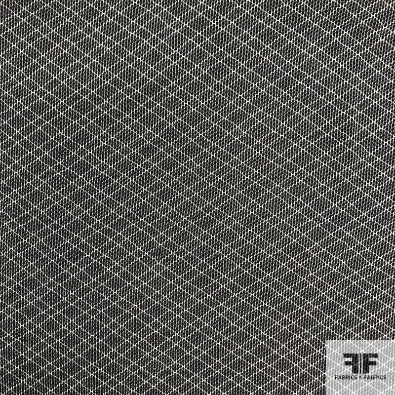 Crosshatch Cotton Tulle – Grey/White