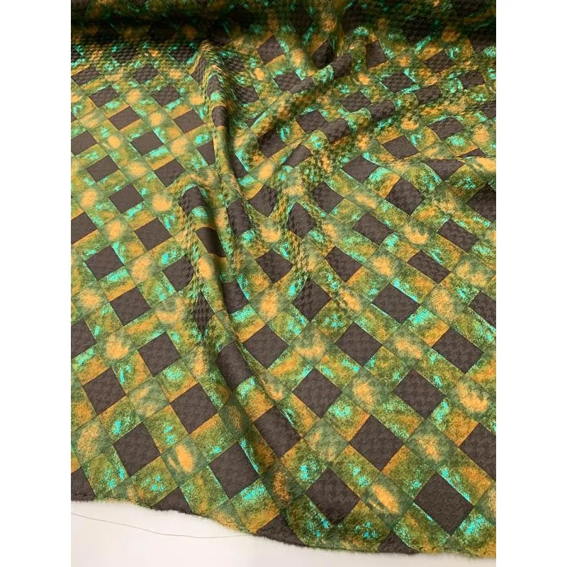 crosshatch-printed-silk-jacquard-brown-green Crosshatch Printed Silk Jacquard – Brown / Green