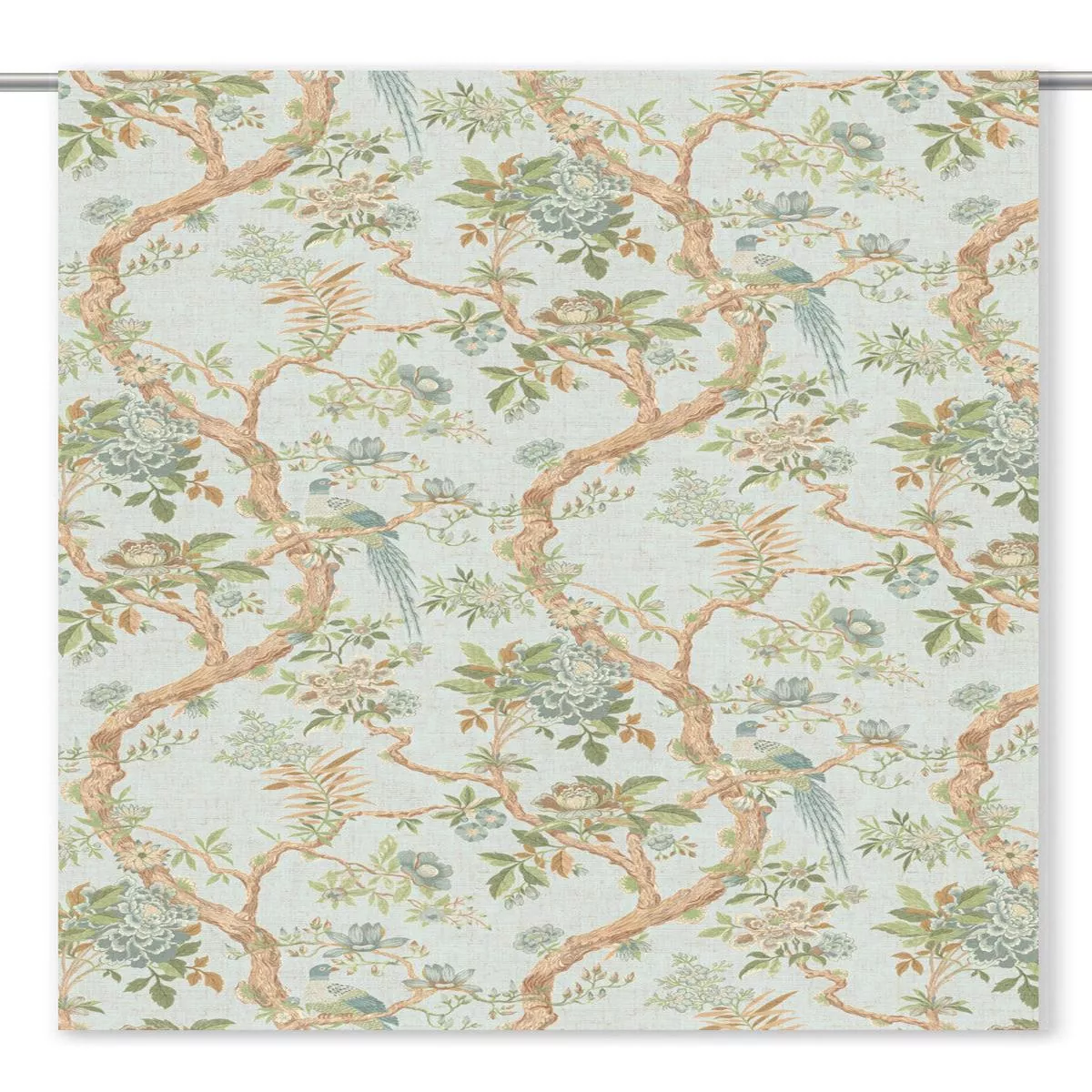 cuddle-bug-fabric-by-yard-duck-egg-blue-peach-brown ‘Cuddle Bug’ Fabric by the Yard (Duck Egg Blue/ Peach Brown)
