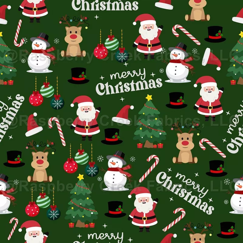 Cute Christmas On Forest Green – small