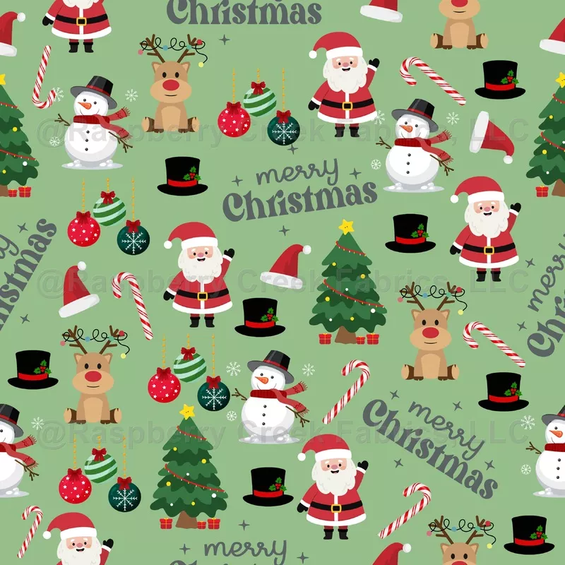 Cute Christmas On Sage Green – large
