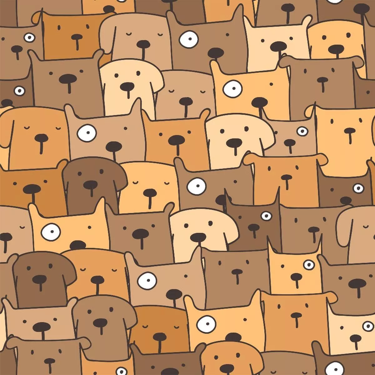 Cute Dogs Pattern 2 Quilting Cotton Fabric