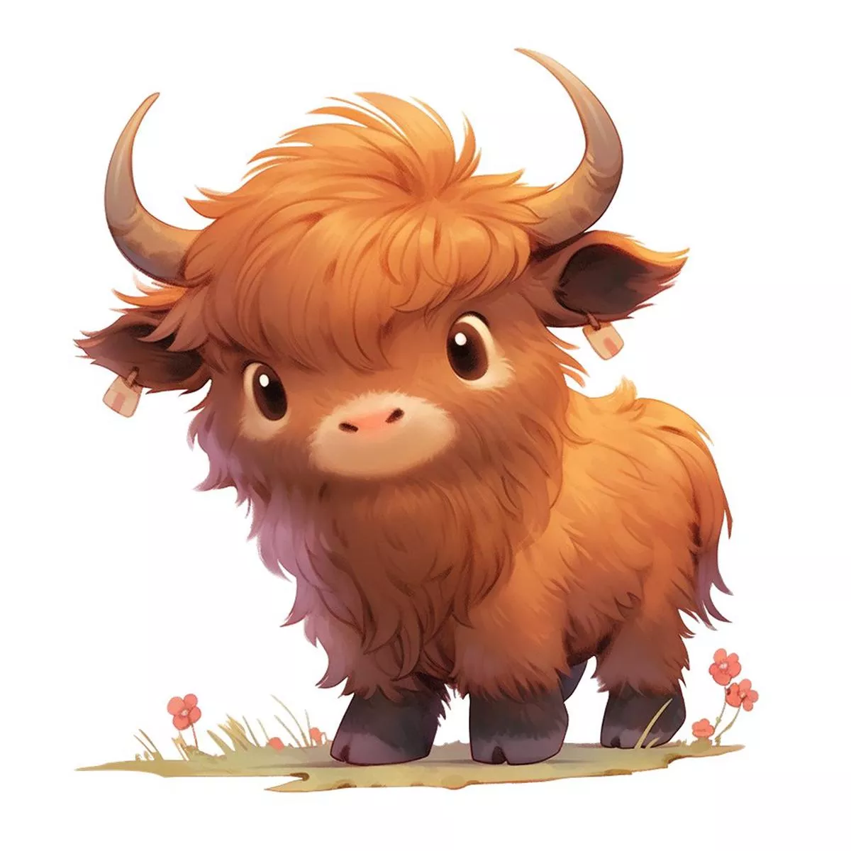 cute-highland-cow-4-fabric-panel Cute Highland Cow #4 Fabric Panel