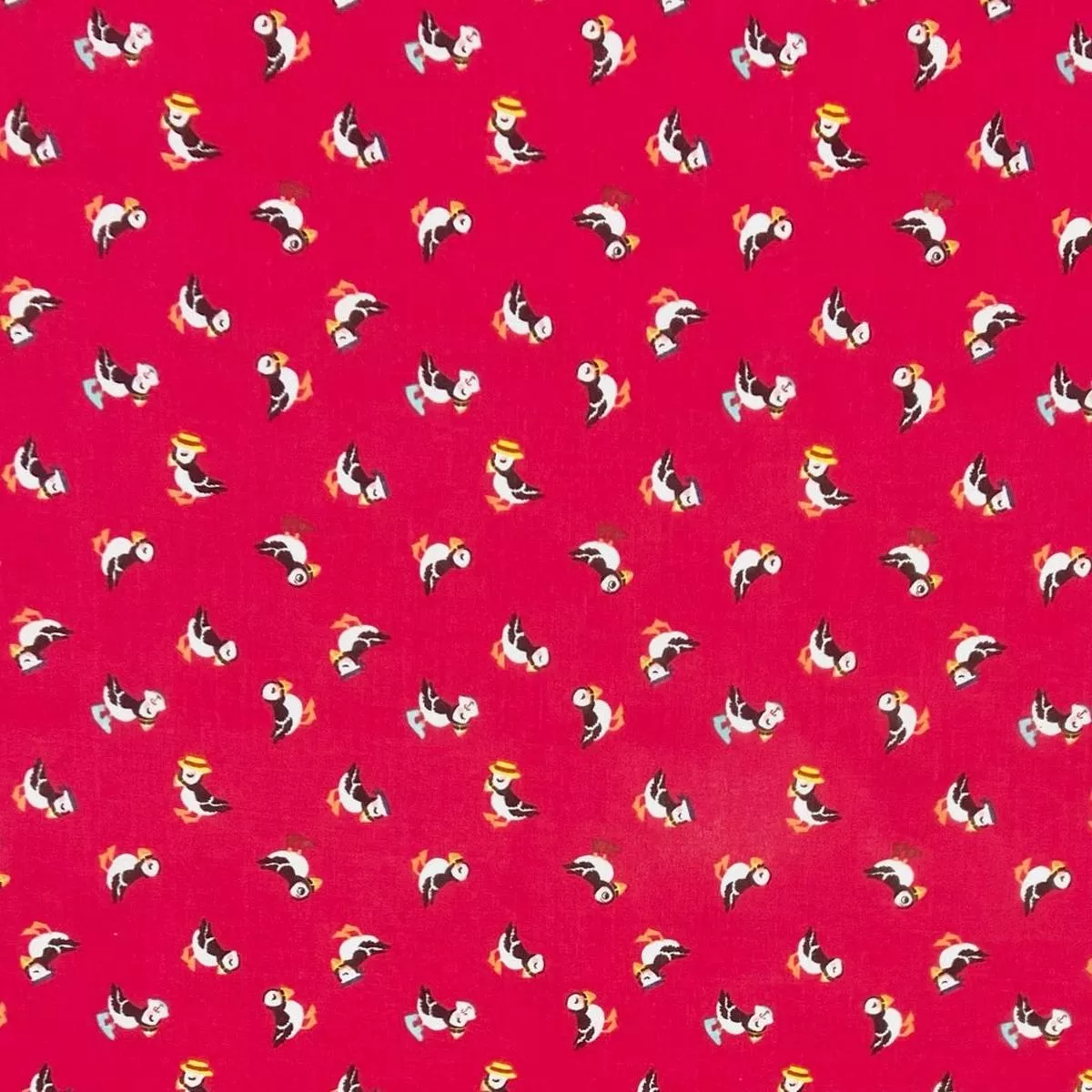 Cute Puffins Polycotton Fabric