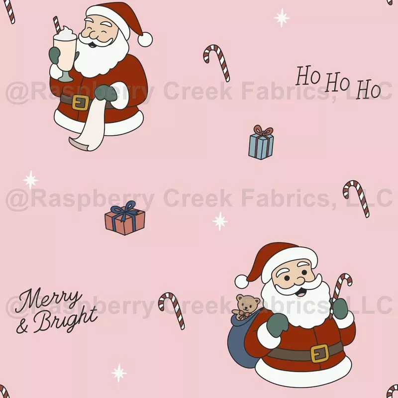 Cute Santa on a Pink Background