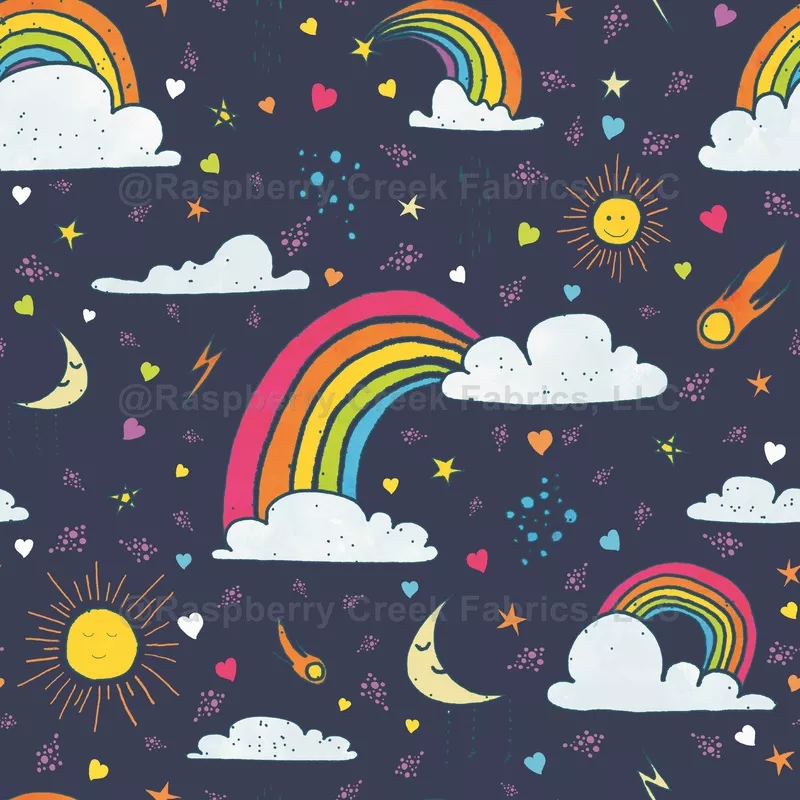 Cute skies pattern for children and babies navy
