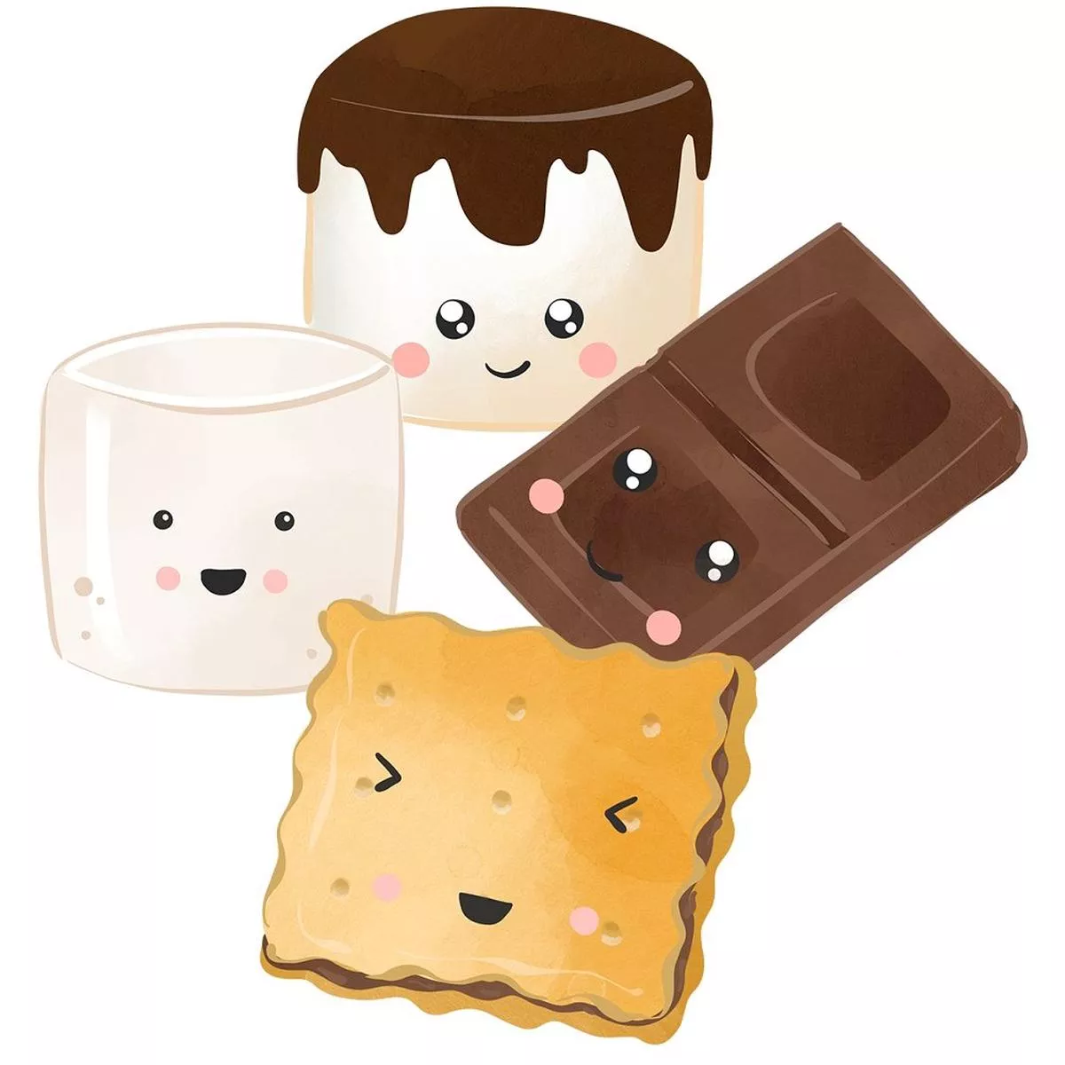 cute-smores-scene-6-fabric-panel Cute Smores Scene 6 Fabric Panel