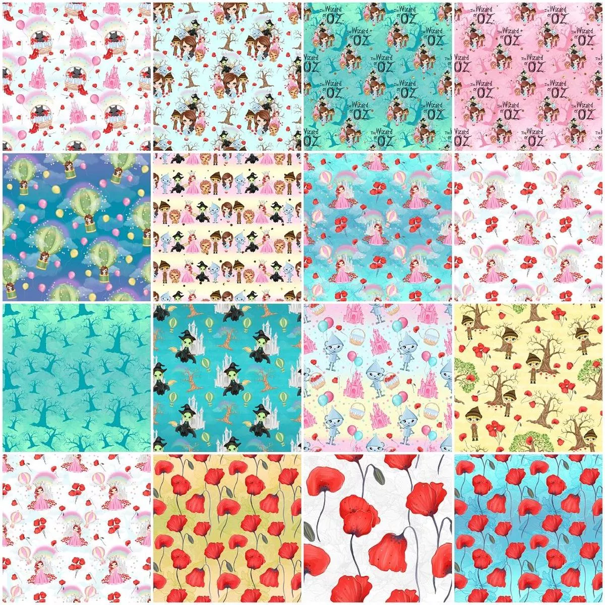 Cute Wizard of OZ Fabric Collection – 1 Yard Bundle