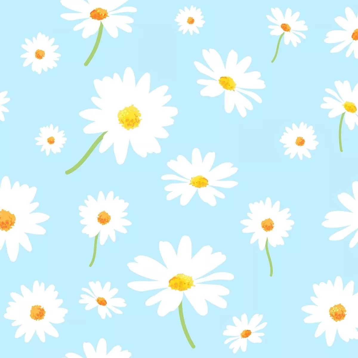 daisy-flowers-fabric-light-blue Daisy Flowers Fabric – Light Blue