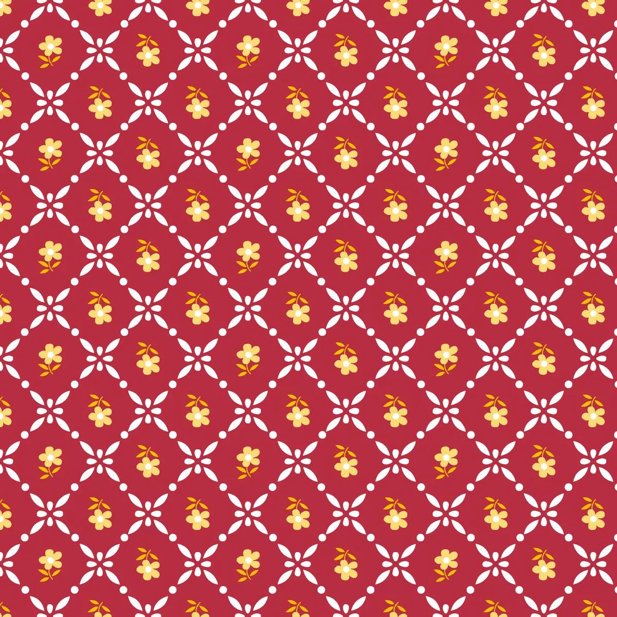 daisy-trellis-cherry-floral-lattice-fabric Daisy Trellis – Cherry Floral Lattice Fabric