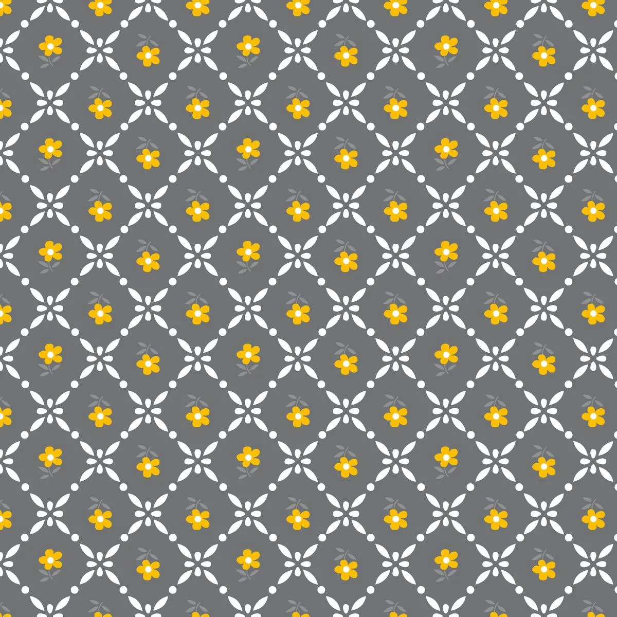 daisy-trellis-gray-floral-lattice-fabric Daisy Trellis – Gray Floral Lattice Fabric