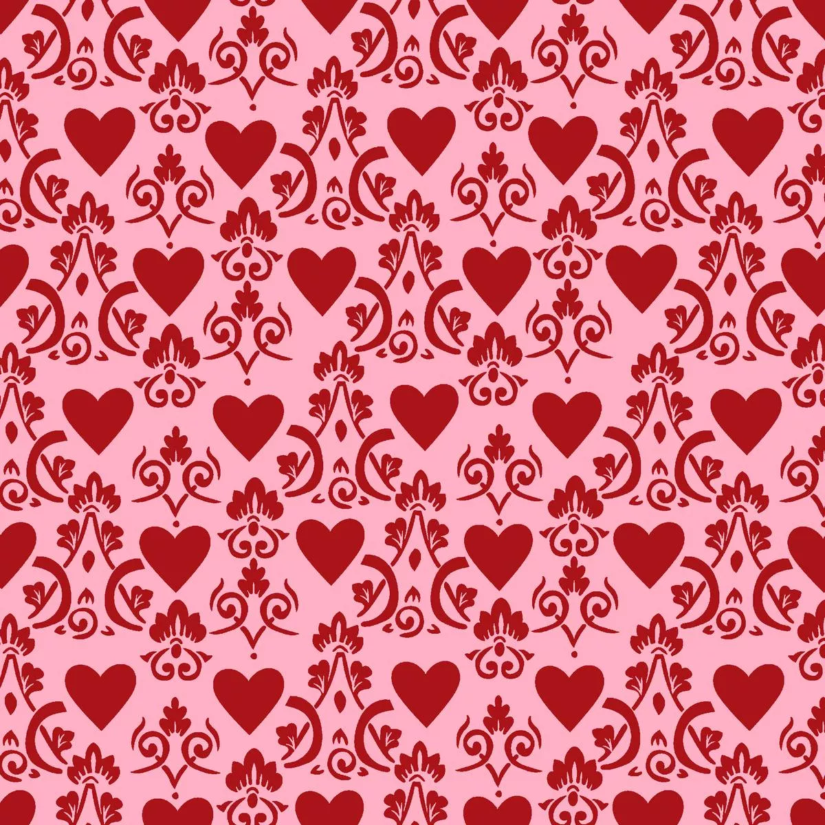 damasked-heart-on-blush-fabric Damasked Heart on Blush Fabric