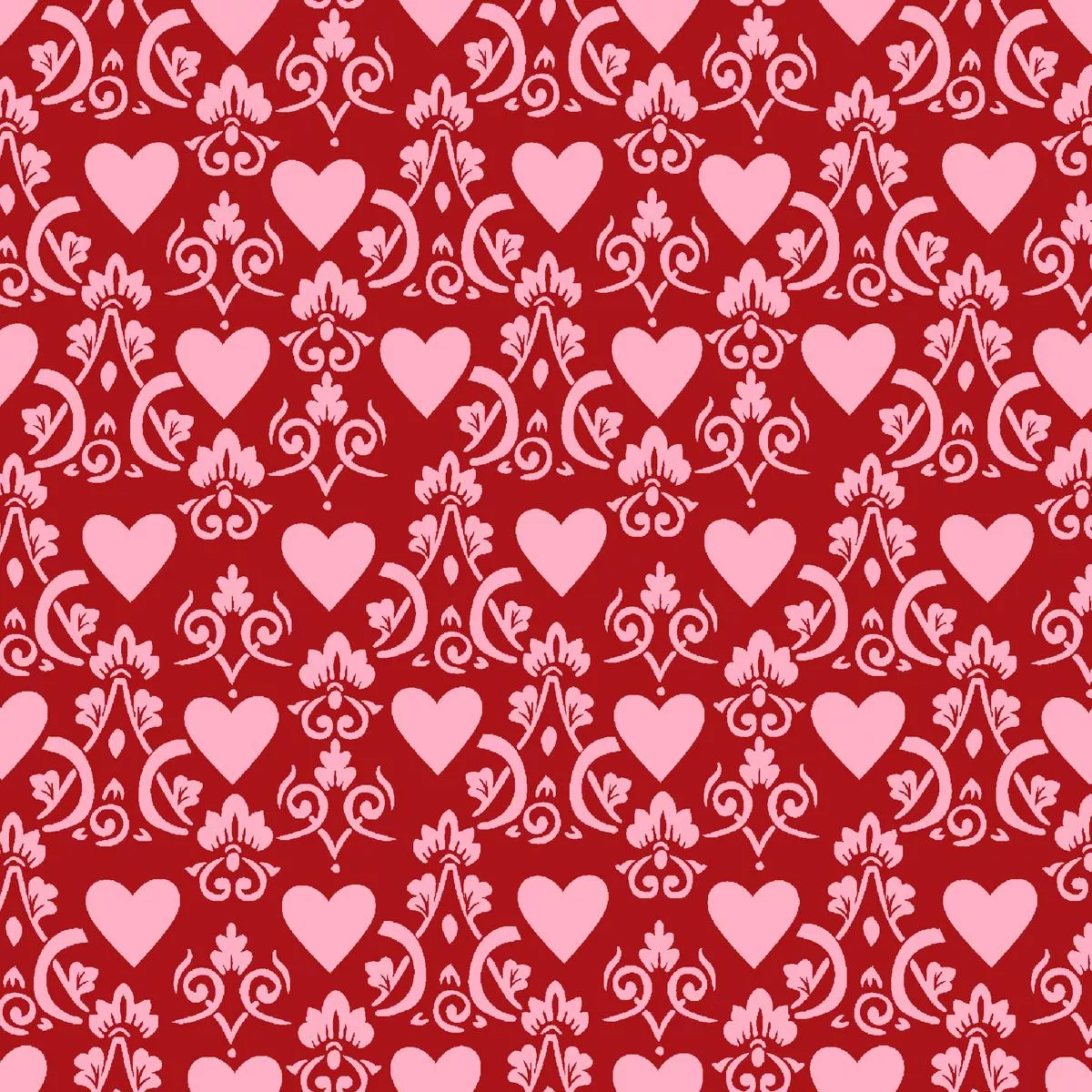 damasked-heart-on-crimson-fabric Damasked Heart on Crimson Fabric