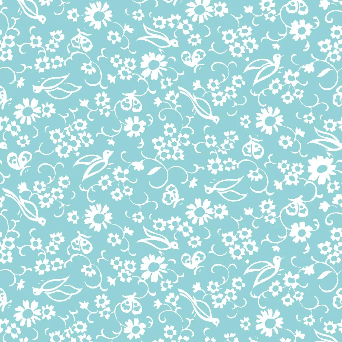 dancing-daisies-blue-garden-fabric Dancing Daisies – Blue Garden Fabric