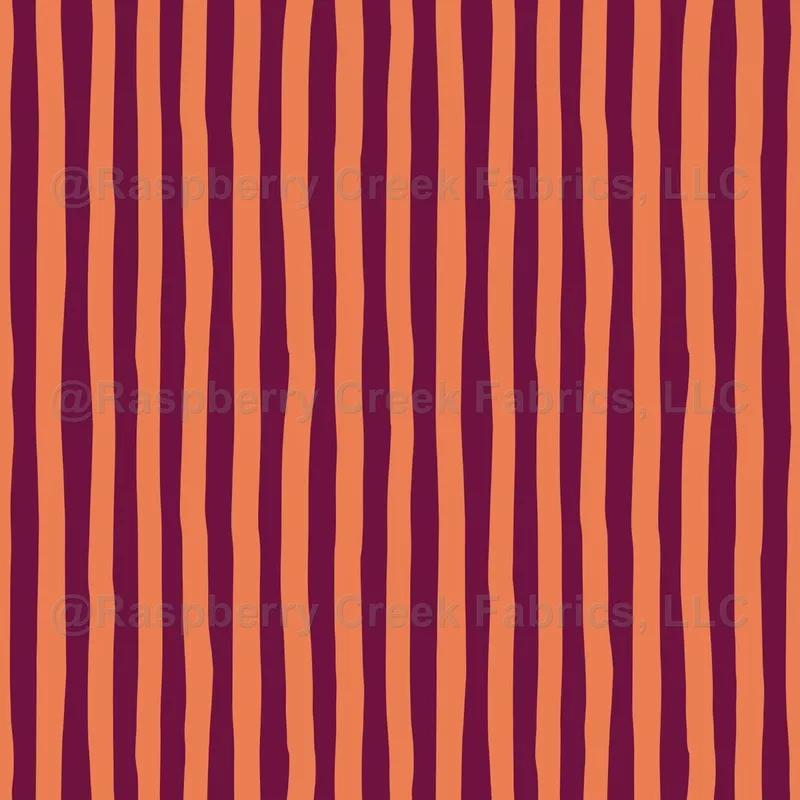 Dark Pink & Light Orange Wonky Stripes
