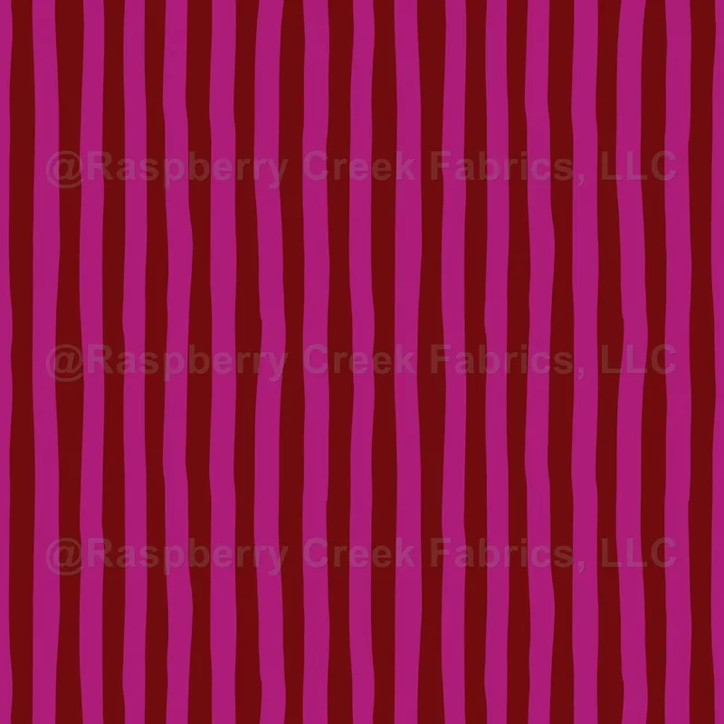 Dark Red & Pink Wonky Stripes